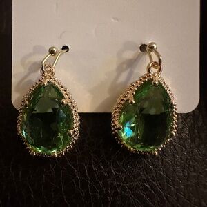 Elegant Green Teardrop Earrings